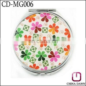 Promotional round gift hand mirror with customized logo printing CD-MG006