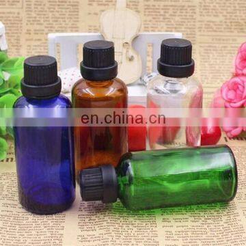 Wholesale amber/ cobalt blue/ transparent/ green essential oil glass bottle with screw cap 30ml 100ml