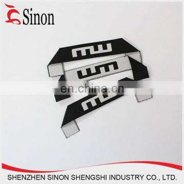 high quality shenzhen satin centerfold cloth material woven clothing label