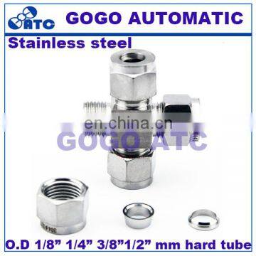 High Quality Quick Coupler O.D 3/8'' Inch Hard Tube Stainless Steel 304 Four Way X Type Connector Fittings for Brewing photo-3