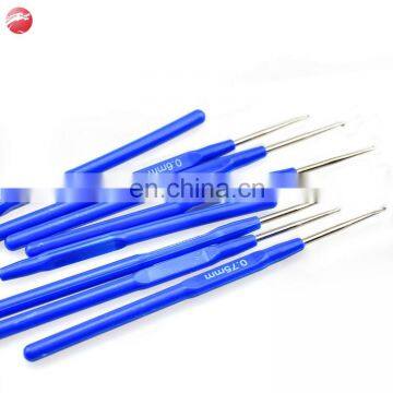 Blue Soft Handled Lace Crochet Hook Metal Knitting Needles Set photo-2