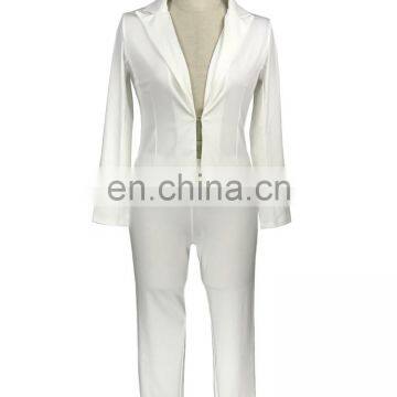 Hot Selling Long Sleeves Two Piece Office Lady Sexy Blazer Business Suit Sets photo-5