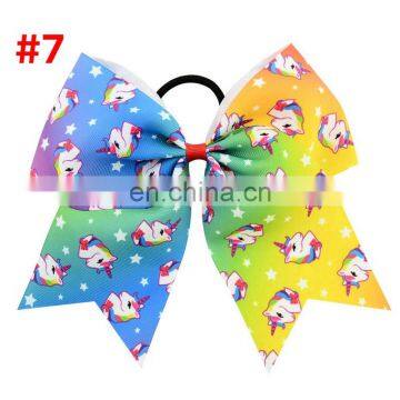 8Inches Girl Hairbands Children Unicorn Love Heart Print Hair Band With Bow photo-6