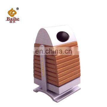 Wholesale New Design Wood Street Waste Bin, Outdoor Street Wooden Recycling Waste Bin