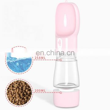 Wholesale Factory Manufacturer Custom Logo Plastic Travel Drink Feeder Portable Food Pet Dog Water Bottle