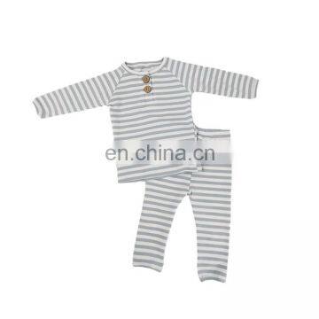 Support Mix Lot Ready Soft Colorful Striped Unsix Baby Yarn Dyed Pajamas Set