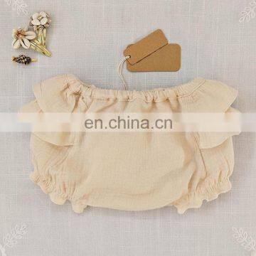 Fashion Organic Cotton Ruffles Gauze Newborn Girls Baby Short Pants photo-2