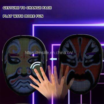 APP Full-Color LED Face-Changing Glowing Mask Christmas Party Dance Bar Nightclub Atmosphere Props Party Effect photo-5