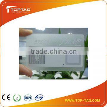 popular promotional rfid transparent card, smart plastic/PVC card