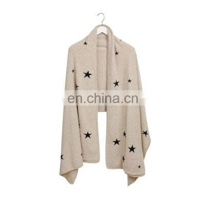 Wholesale Women Knitting Cashmere Wrap Star Design Scarf for Winter