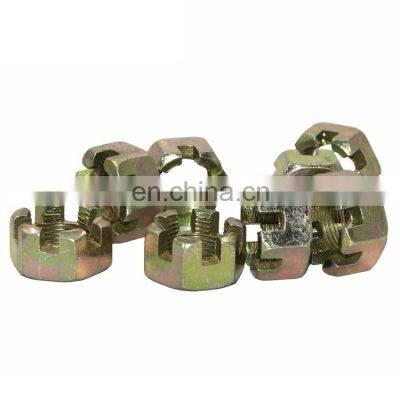 DIN935 M22 Carbon Steel Roasting Galvanized High Quality Hexagon Slotted Nuts Hex slotted nuts