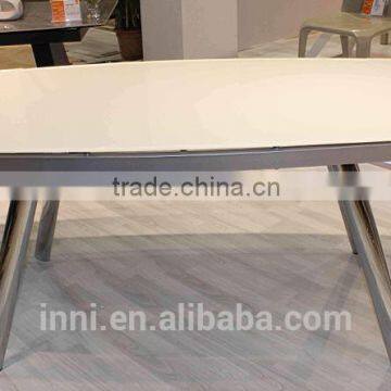 MODERN EXTENSION GLASS RECT. DINING TABLE (6245)