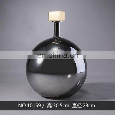 Custom Home Office Art Decorative Unique Frosted Glass Table Flower Vase photo-4