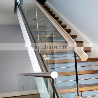 U channel modern baluster tempered glass stair glass railing prices