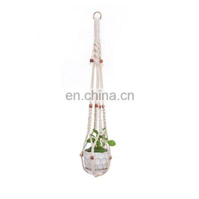 K&B Wholesale Indoor Adjustable Cotton Rope Wall Artificial Plant Flower Pot Holder Hanger Garden Hanging Baskets photo-3