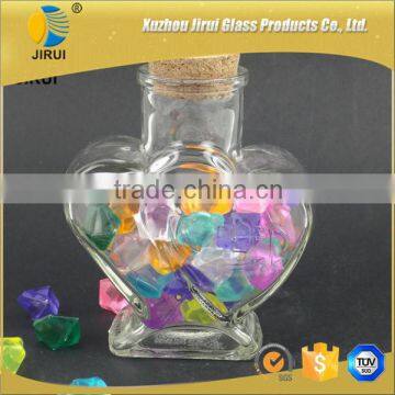 Mini Heart-shape Glass Jar With Wood Stopper