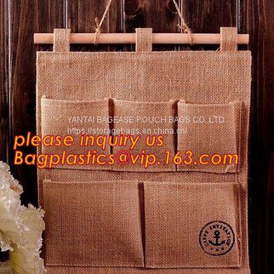 Lightweight Collapsible Jute Fabric Storage Bin Basket,Jute Multifunctional Moisture-proof Debris Storage Basket Desktop photo-2