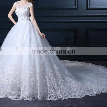 C71648A New Model Elegant Handmade Long Beaded Wedding Dress photo-2