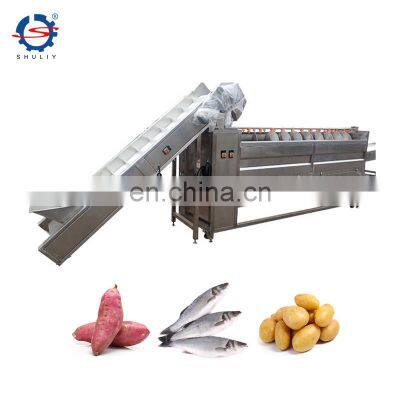 Fruit Vegetable Brush Cleaning Equipment Cassava Ginger Potato Peeling Washing Machine