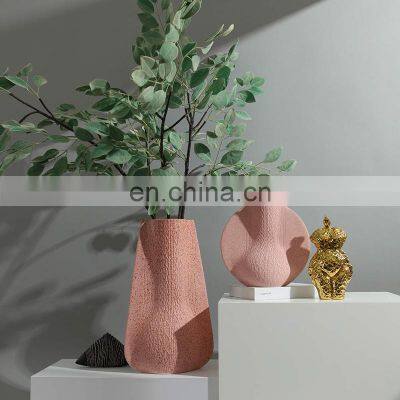 Modern Nordic Luxury Handmade Stripe Creative Fruit Bowl Ceramic Flower Vases for Home Decor