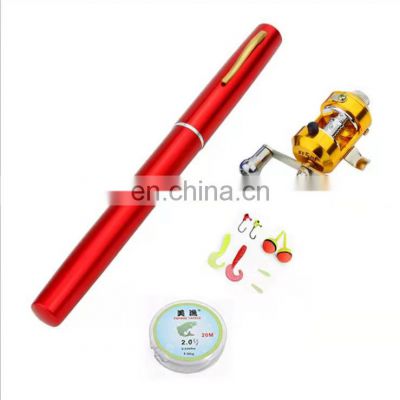 byloo wholesale high quality Pen fishing rod  Mini Ice Fishing Pole Pocket raft pole portable gift fishing pole 1m