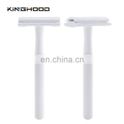 Lady Shaver Women Bikini Brass Handle Safety White Shaving Double Edge Safety Razor photo-2