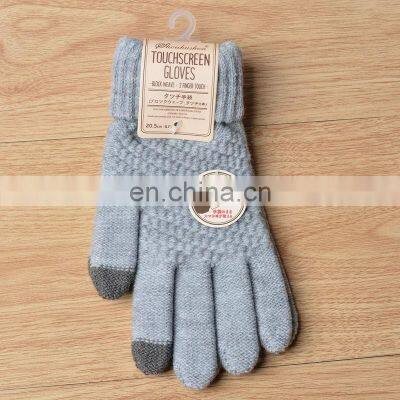 Women Men Knitted Winter Acrylic Gloves Warm Thick Gloves Touch Screen Gloves photo-5