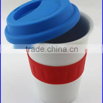 Wholesale Camping Ceramic Travel Mug with Silicone Handle