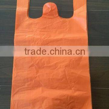 Custom Print Hdpe Plastic strip T Shirt Bags with Gusset