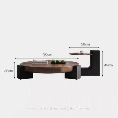 North American Walnut Wood Coffee Table With Glass photo-5