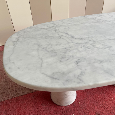 Modern Luxury Fashionable Design Style Carrara White Marble Stone Dining Table for Villa Apartment Hotel Dininig Room Furniture photo-3