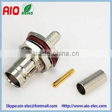 50 ohm 3 Piece 50 ohm BNC Female bulkhead crimp Connector RG58