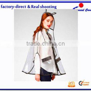 fashional 100% EVA rain coat for women