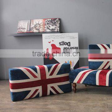 S-1501 2015 new design fabric union jack ottoman                        
                                                Quality Choice