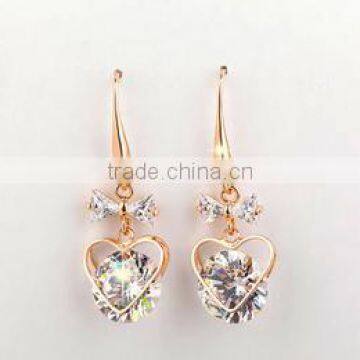 Fashion New Model Fancy Gold Earring,heart Pendant Earrings for Girls photo-4