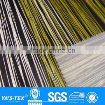 Stripe color printed waterproof 4 way stretch fabric for beach shorts