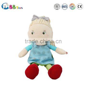 2015 Low Price and Good Quanlity Toy Creamy White Plush Soft Dolls Toys for Baby