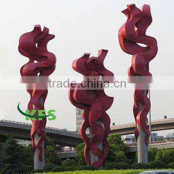 Stainless steel snaky pillar style sculpture