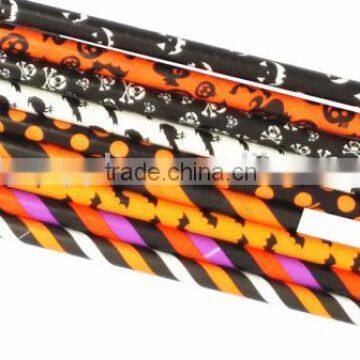 Event and Party Supplies Striped Polka Dot Halloween Paper Drinking Straws