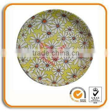 Round tin food tray