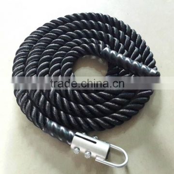 Black high strength fitness battle rope