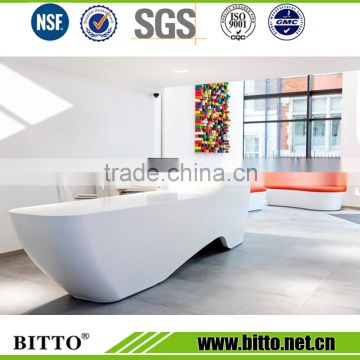 Pure white thermoformable acrylic solid surface for reception top