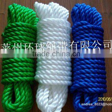 PE rope,3 twisted rope with factory price