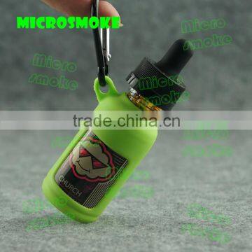 New in Microsmoke e-cigarette plastic bottle silicone case, silicone protective case for 30ml glass ejuice bottle