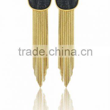 Earring With Natural Stone, GOLD PLATED