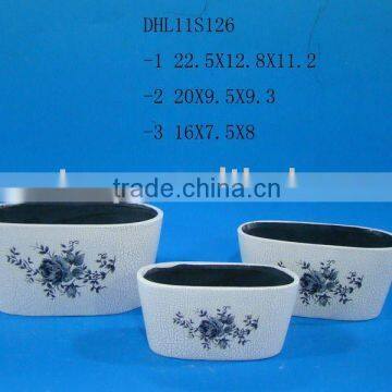 Ceramic crackleware flower pot