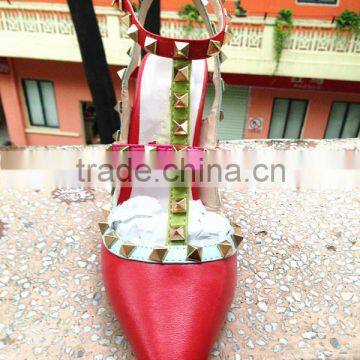 Head Designer Fmous Brand Lady Shoes Fashion Rock With Studes Sandal,High Slingback Shoe,Model T-Strap Heels Pump Shoe Women photo-5