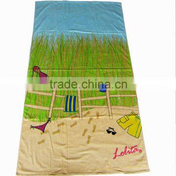 reactive printing beach towel