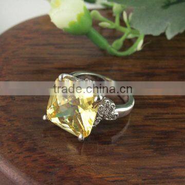 Yellow Brass white gold plated engagement rings