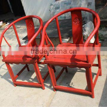 Commercial Furniture, Antique Pine Wood Red Chair photo-2